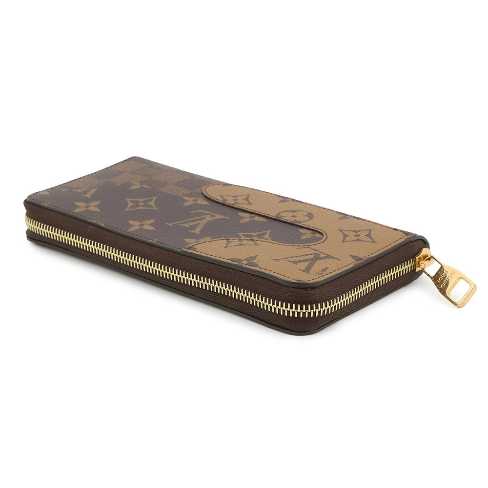 Louis Vuitton Monogram Round Wallet Horizontal Zippy Long Landscape Zipper Brown